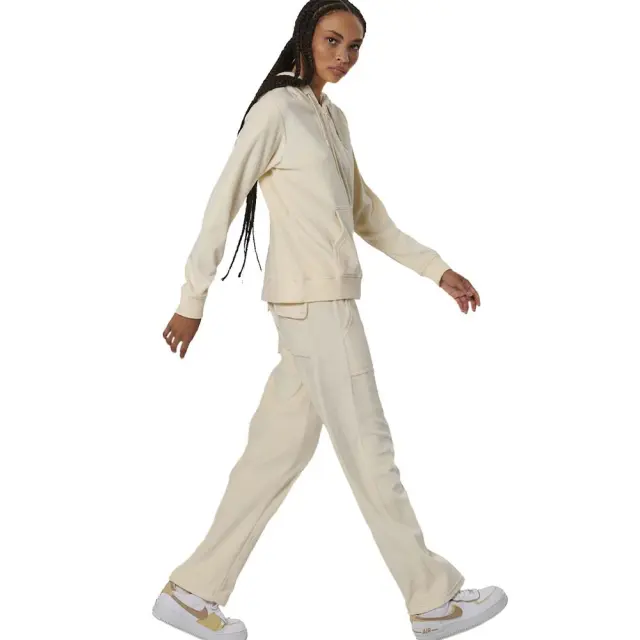Body Action Women's Basic Velour Pants Εκρού 021533-05 (Body Action) 2