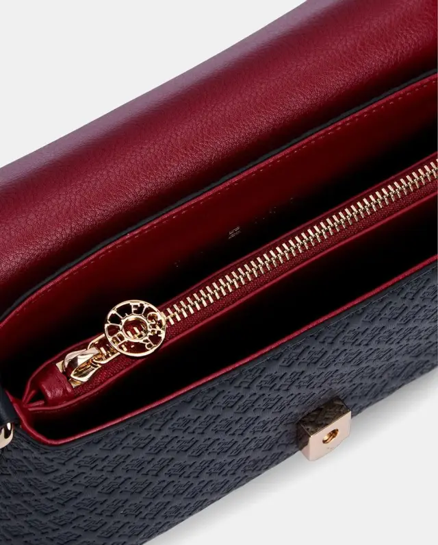 Tommy Hilfiger Γυναικείο Μικρό Τσαντάκι Χιαστί TH Ιcon Convertible Crossover Mono Σκούρο Μπλε 3