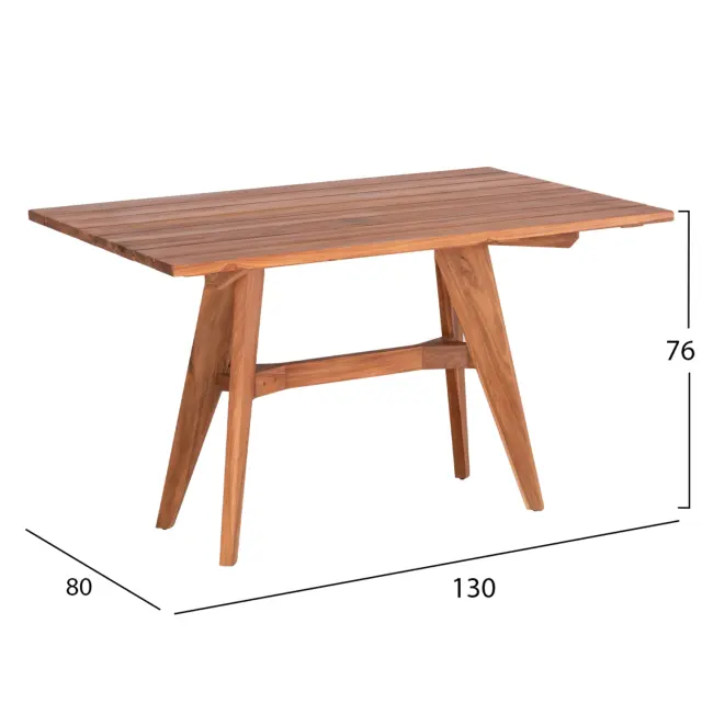 ΤΡΑΠΕΖΙ ΟΡΘΟΓΩΝΙΟ FB96137 ΜΑΣΙΦ ΞΥΛΟ ΤΕΑΚ 130x80x76Υεκ. 2