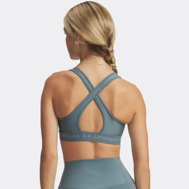 Under Armour Crossback Mid Bra (1361034-587) - Πετρόλ 3
