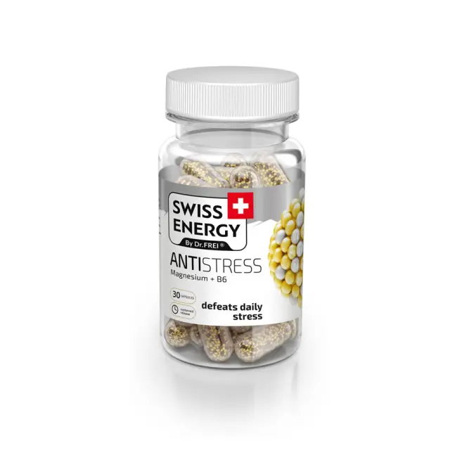 SWISS ENERGY Βιταμίνη Antistress Platinum Μαγνήσιο + Β6 30 κάψουλες