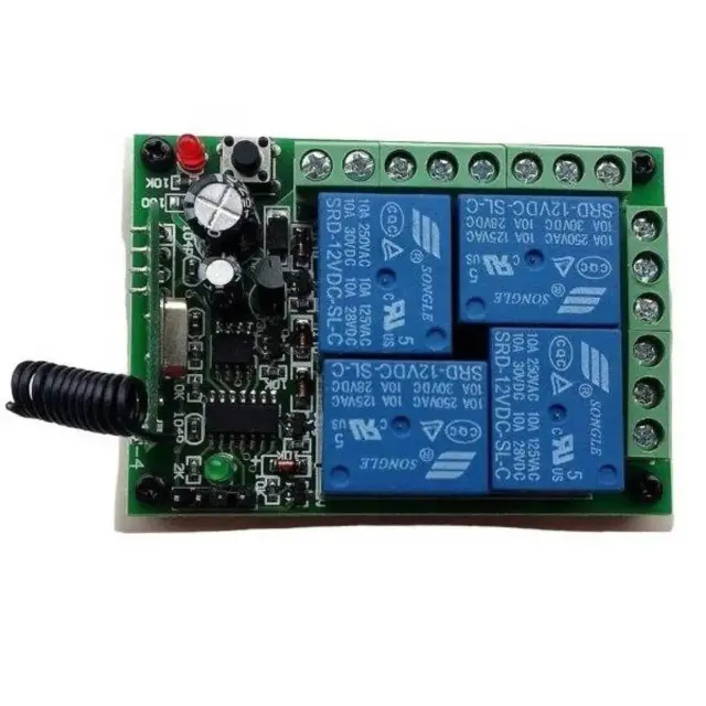 Ασύρματος δέκτης 4 εντολών 12Volt 4 κανάλια