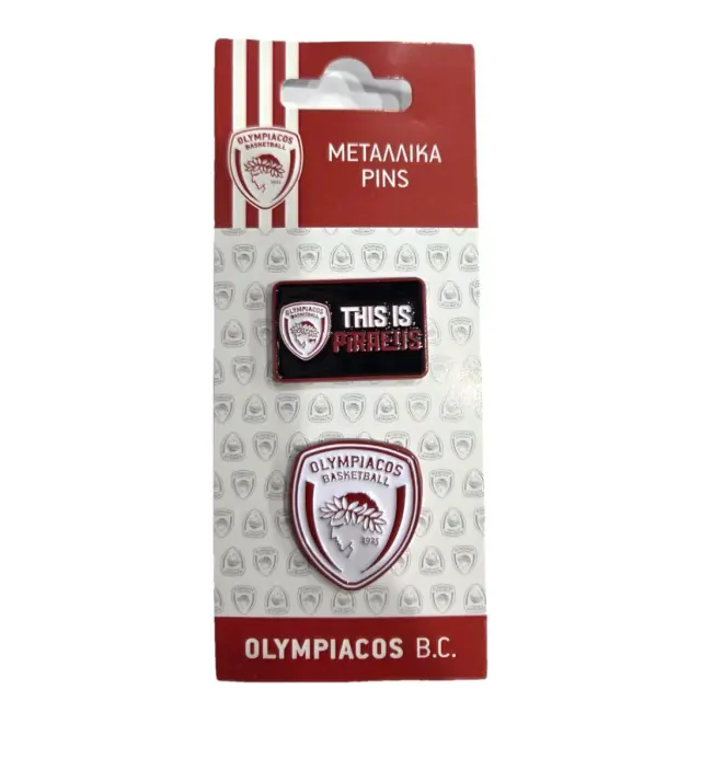 Χάρτινη Πόλη® Μεταλλικά Pins Ολυμπιακός Μπάσκετ