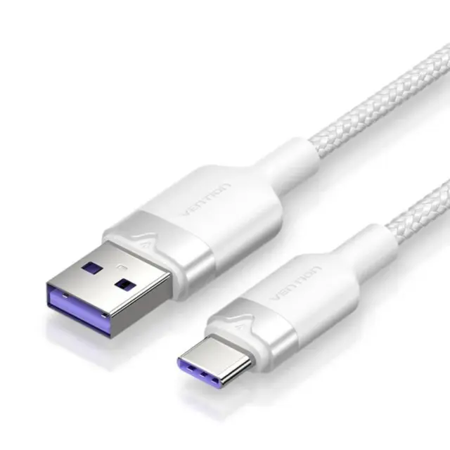 VENTION USB 2.0 A Male to C Male 6A Cable 1.5M White Flexible PVC Type (CWBWG) (VENCWBWG)