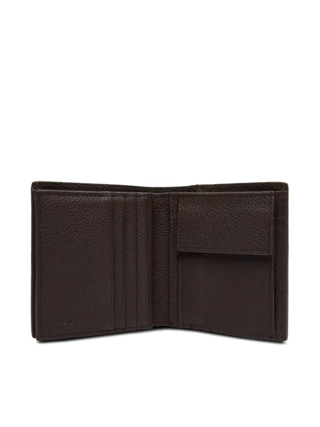 Calvin Klein Foil Emboss Slim Trifold W Card Μεγάλο Ανδρικό Πορτοφόλι Καφέ 3