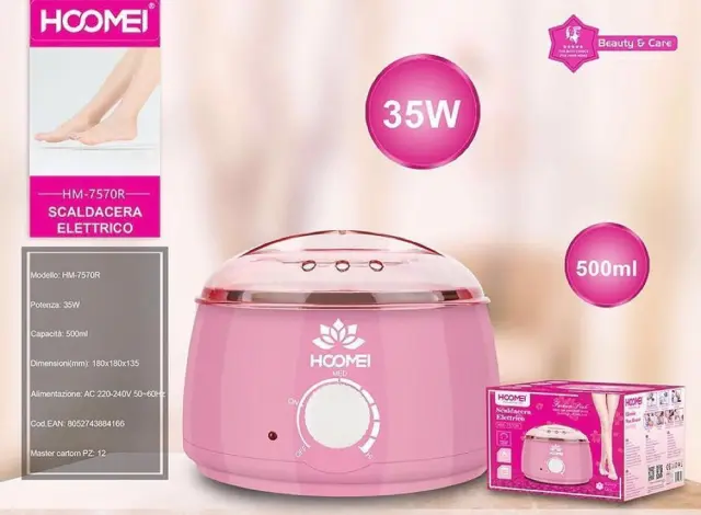 Hoomei Κεριέρα Αποτρίχωσης με Κάδο 500ml Ροζ 35W HM-7570R 2