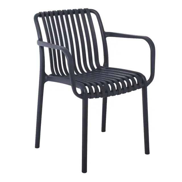 Πολυθρόνα MODA Στοιβαζόμενη Ανθρακί PP 57x58x80cm