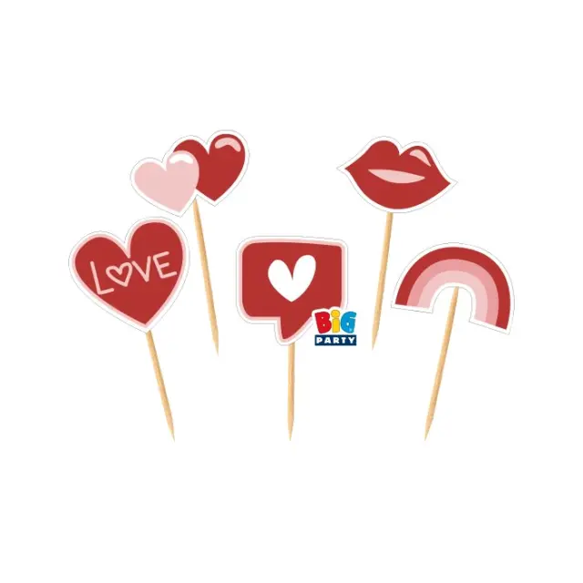 Οδοντογλυφίδες Διακοσμητικές Valentine's - Love / 25 τμχ
