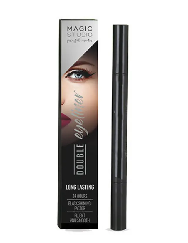 Magic Studio Double Eyeliner Long Lasting Black 1.2ml