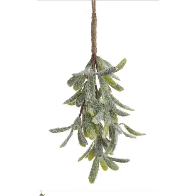 Χιονισμένο κλαδάκι πράσινο κρεμαστό, 25cm
