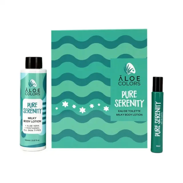 Aloe+ Colors Promo Pure Serenity Milky Body Lotion, Γαλάκτωμα Σώματος 150ml  & Eau De Toilette, Άρωμα με Roll On 10ml