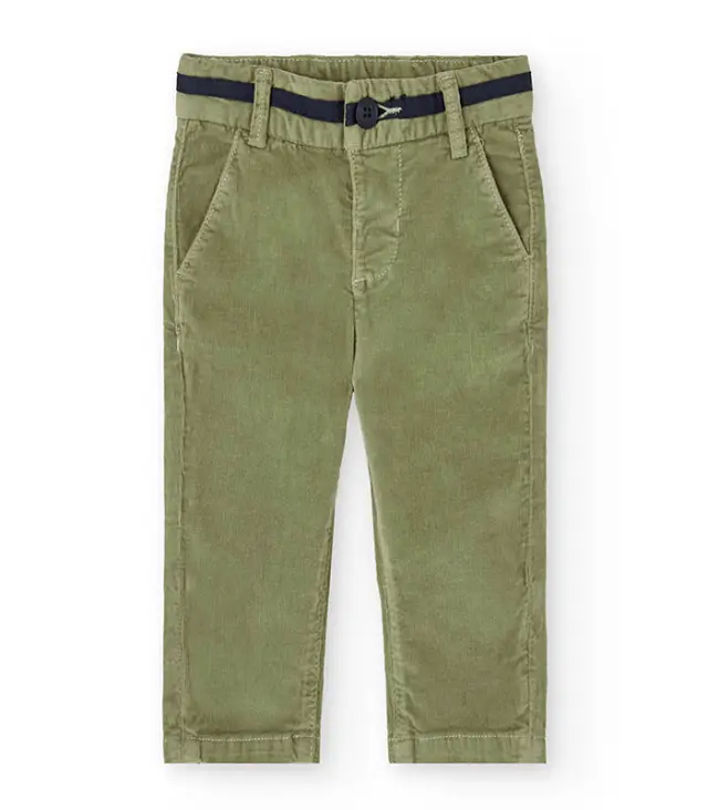 Boboli Chic Παντελόνι κοτλέ για αγόρι σε πράσινο χρώμα AVIATOR - 6Y