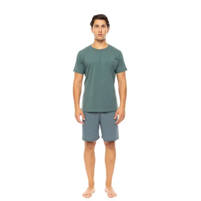 Ανδρική Πυτζάμα 3 τεμαχίων S-M583 Green Nights Sea Green Ulisse