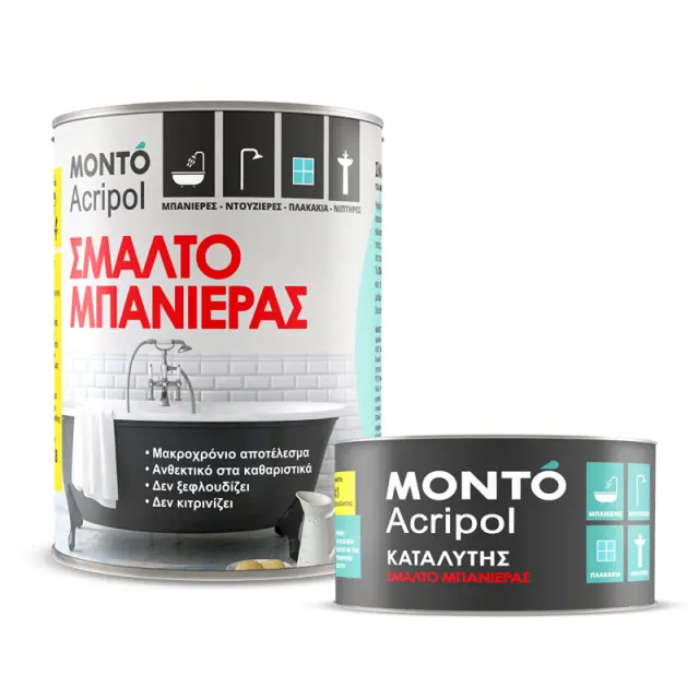 Monto Σμάλτο 0.75lt Λευκό Σατινέ 2