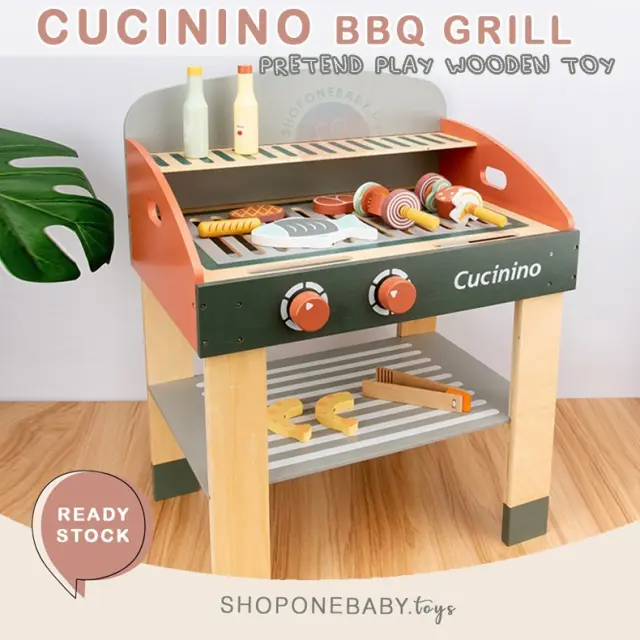 Ξύλινο παιδικό παιχνίδι ψησταριά BBQ 3+