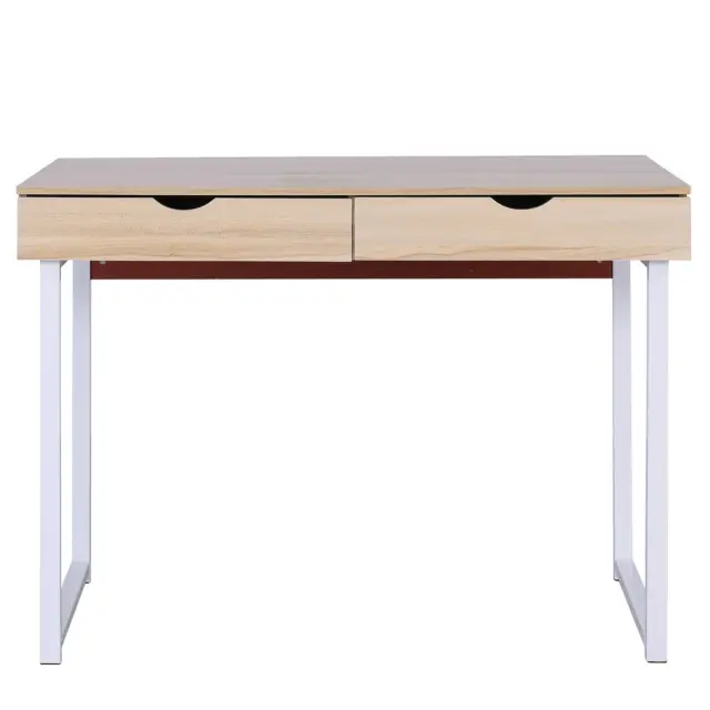 Γραφείο Λευκό/Φυσικό Μέταλλο/MDF 100x48x75cm 2