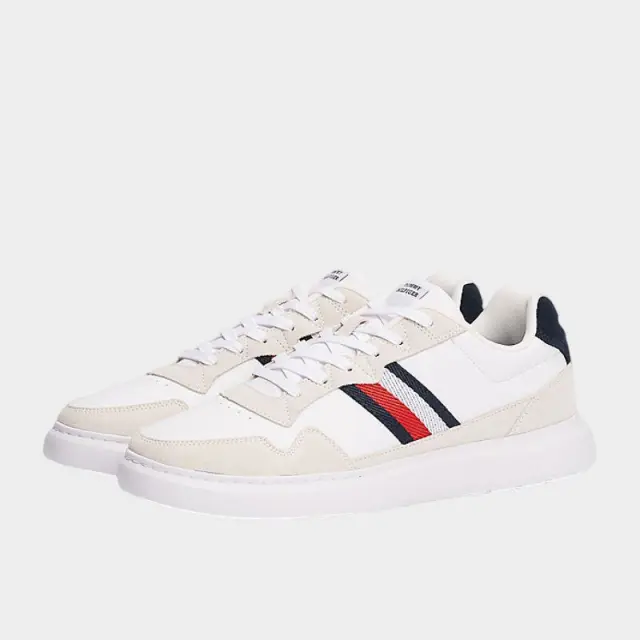 Tommy Hilfiger - Ανδρικά Sneakers Light Cupsole Lth Mix Stripes FM0FM04889-0K6 Λευκό - 46 2