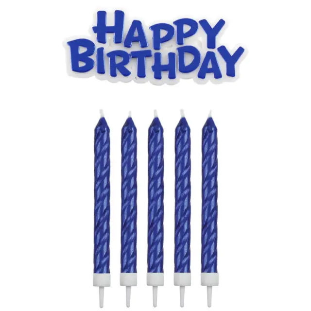 PME Σετ Κεριών και Happy Birthday - Μπλε -