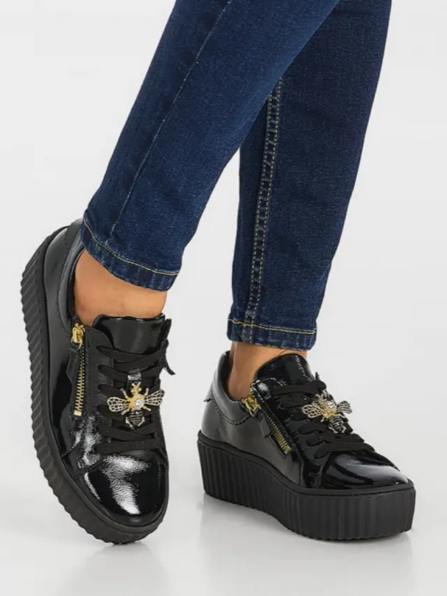 Gabor Sneakers Γυναικείο δέρμα λουστρίνι Μαύρο GAB/73201 97-SCHWARZ 2