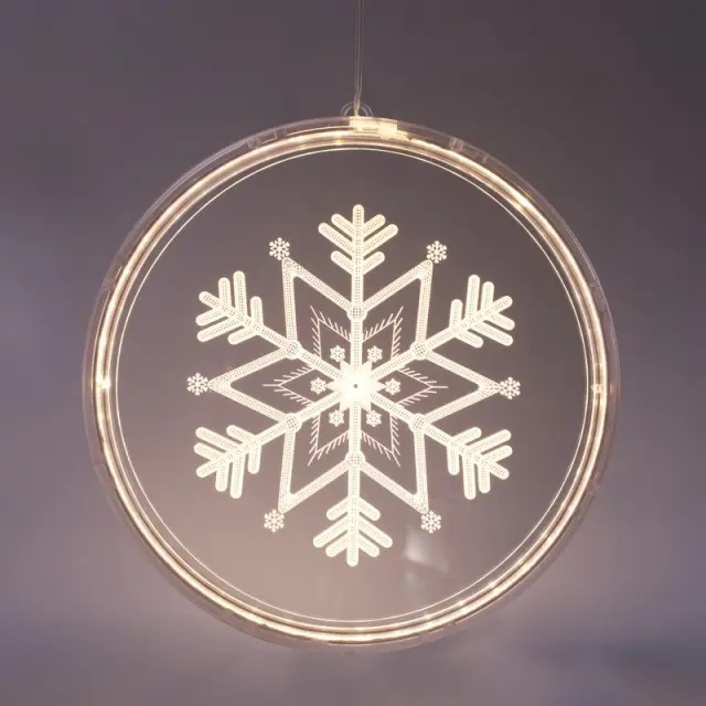 AcaLight Offer 3D ΧΙΟΝΟΝΙΦΑΔΑ ΑΚΡΥΛΙΚΗ 36 LED ΣΤΑΘΕΡΑ ΘΕΡΜΟ ΛΕΥΚΟ USB ΜΕ ΚΑΛΩΔΙΟ IP20 210X216mm