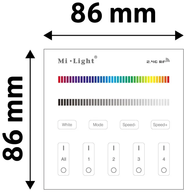 Avide LED Ταινία 12V RGB+W 4 Ζωνών RF Χωνευτό /2xAAA/ Αφής 15.001.0364 3