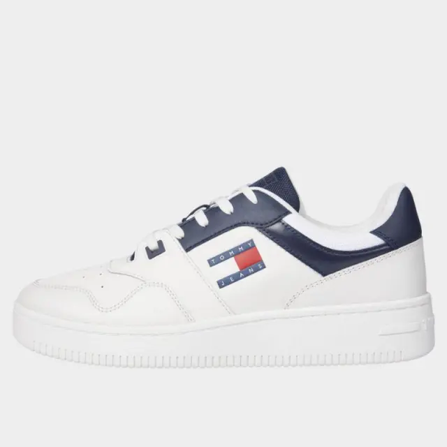 Tommy Hilfiger - Ανδρικά Δερμάτινα Sneakers Tjm Retro Basket Ess EM0EM01395-DW4 Λευκό - 46