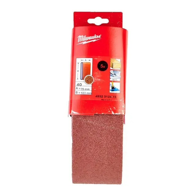 Milwaukee 4932312475 - Σετ Tαινίες Λείανσης 5τμχ Κ40 75x533mm