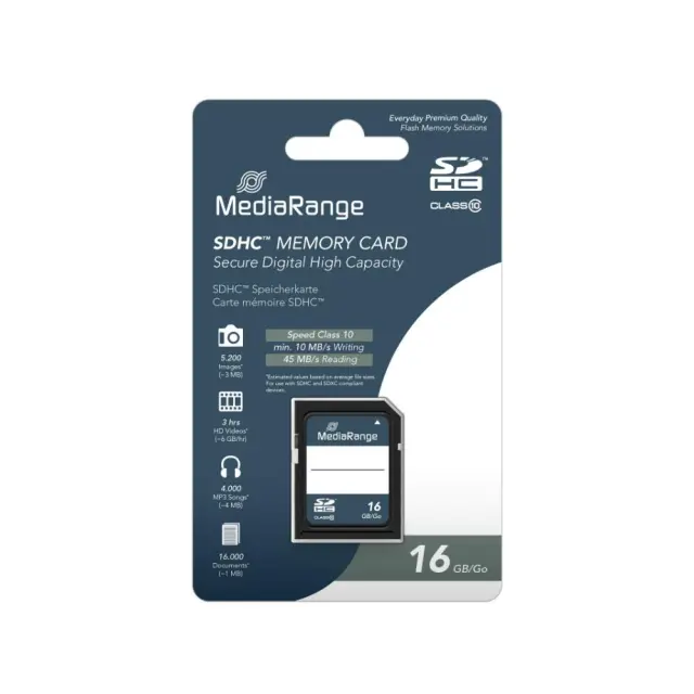 MediaRange SDHC Class 10 16 GB (High Capacity) (MR963) MR SSD & USB FLASH DRIVES & MEMORY CARDS