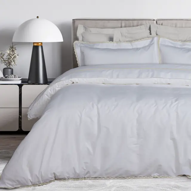 Σετ Παπλωματοθήκη 240x260 Υπέρδιπλη Prestige Das Home 1708 White 100% Βαμβακoσατέν