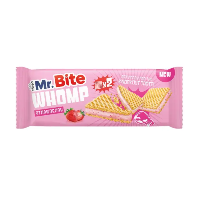 Mr Bite Whomp Γκοφρέτα Με Κρέμα Φράουλα 44gr