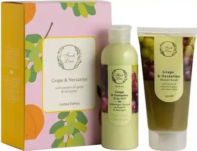Fresh Line Spring Σετ Δώρου Grape & Nectarine Αφρόλουτρο & Scrub 150ml + Grape & Nectarine Γαλάκτωμα Σώματος 200ml