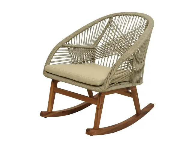 Κουνιστή Πολυθρόνα Seville Outdoor Living από Μέταλλο/Ξύλο ακακίας με αδιάβροχο μαξιλάρι και διαστάσεις 83x74x88cm 2