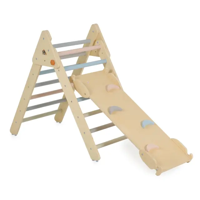 Moni Toys Ξύλινο Τρίγωνο Αναρρίχησης με Τσουλήθρα και Αψίδα Pikler 3 σε 1 3+ Ετών 3