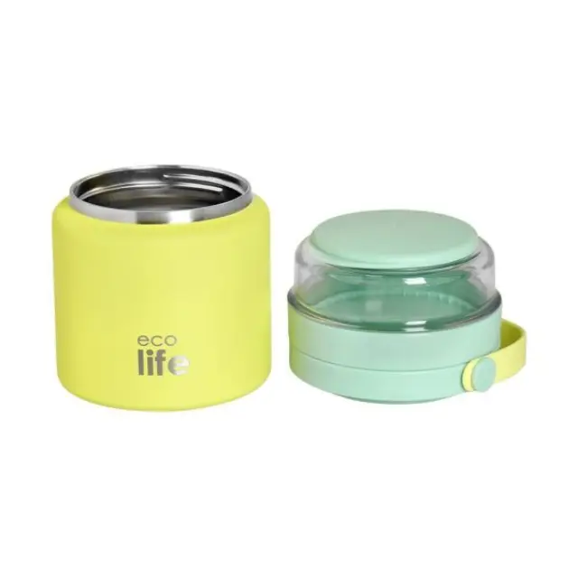 Eco Life Στρογγυλό Θερμός Φαγητού 450ml Yellow 33-BO-9020 3