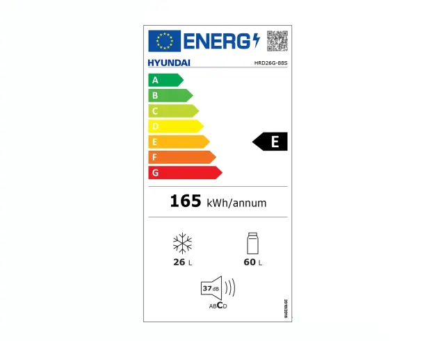 Ψυγείο δίπορτο Hyundai HRD26G-88S Less Frost, Χωρητικότητα 86L, Ενεργειακή Κλάση E και Ύψος 83.3cm HRD26G-88S 2