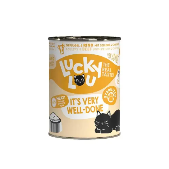 Lucky Lou LifeStage Adult Sterilized Πουλερικά & Βοδινό (με Σέλινο & Κιχώριο) 400gr