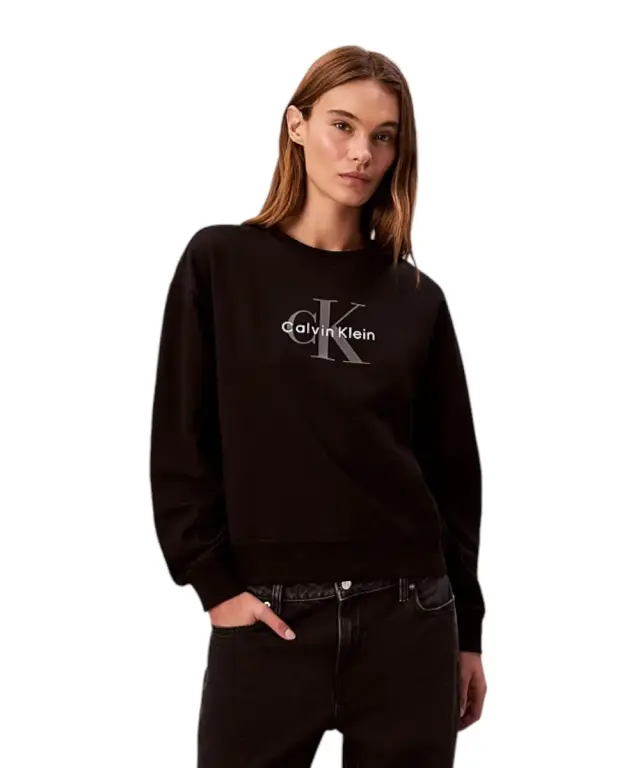 Calvin Klein - Γυναικείο Φούτερ Monologo Relaxed Fit LV047B234G-UB1 Μαύρο