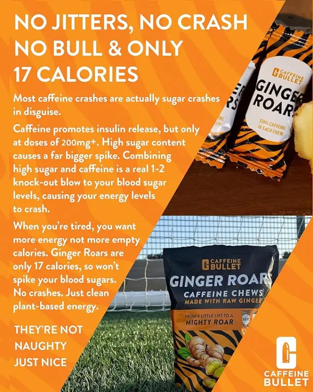 Caffeine Bullet Ginger Roars Energy Chews Σακούλα 4τεμ. 3