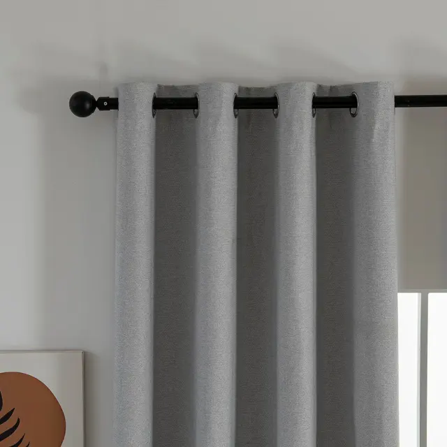 Beauty Home Κουρτίνα Full Blackout σκίασης με 8 κρίκους Elite Art 8392 Light Grey-Νο3 140x270 Ασημί 3