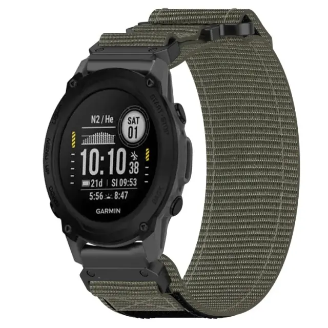 Nylon Hook Λουράκι για Garmin Fenix 5/6/6 Pro/7/8/9 (47mm)- Grey OEM