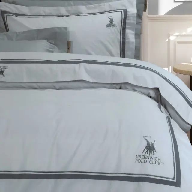 Σετ Σεντόνια 240Χ270 Υπέρδιπλα Classic Greenwich Polo Club 2175 Γκρι 100% βαμβακερόΧωρίς Λάστιχο 2