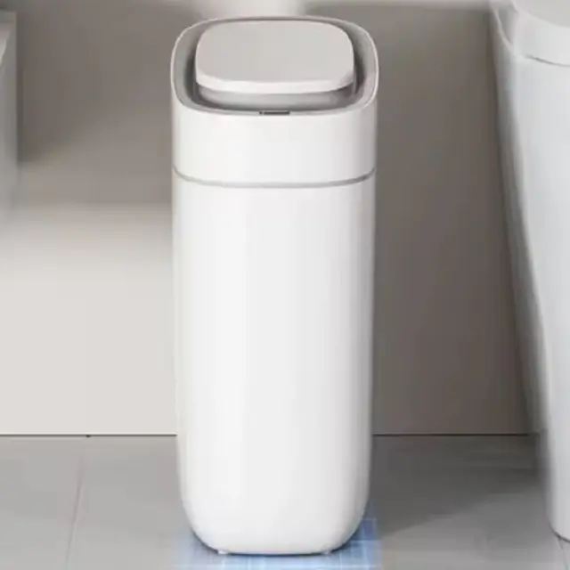 Delta Cleaning Πλαστικός Κάδος Απορριμμάτων με Σένσορα και Προσρόφηση 15lt Λευκό / ΚΠΣ15Λ 2