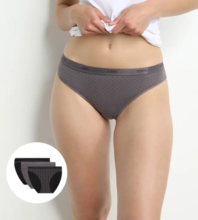 Dim Σλιπ Βαμβακερά Les Pockets Μαύρο Logo 3 τεμάχια - S