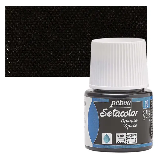 Pebeo Χρώμα Υφάσματος Setacolor Opaque - 19 Black - 45ml