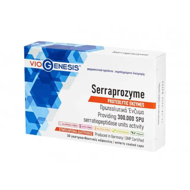 VIOGENESIS Serraprozyme 300.000 SPU, 30caps