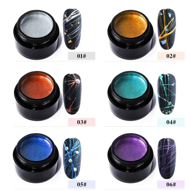 Σετ vicky nail metalic Spider nail art gel 6 χρώματα 5ml 2