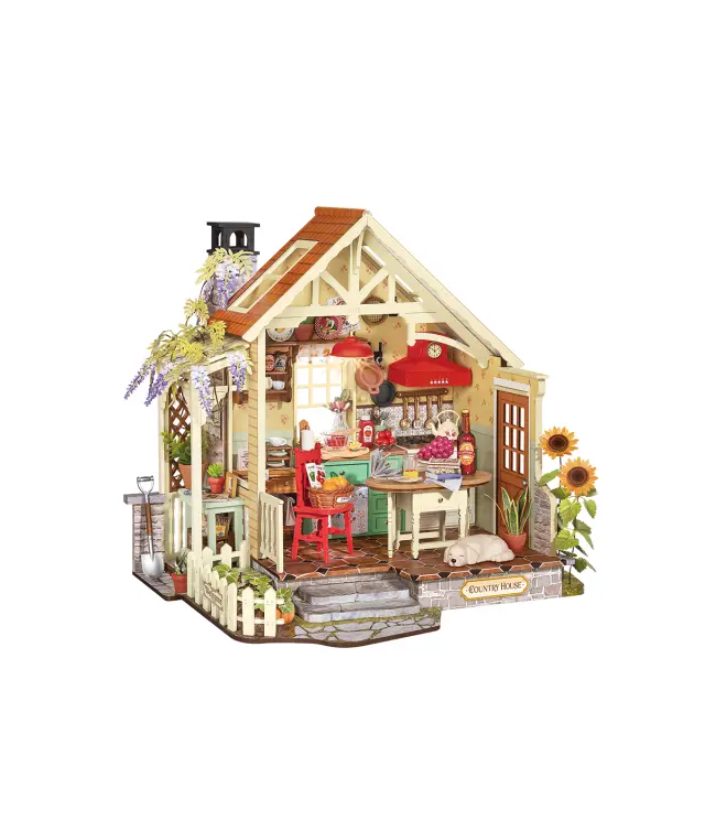 Robotime Rolife Sunlit Farmhouse Kitchen DIY Miniature House Εξοχική Κουζίνα με Φωτισμό 438 τεμ. DH101