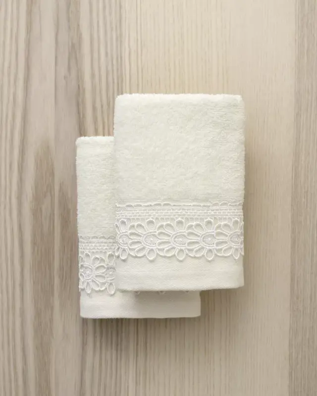 Σετ 2Τ Πετσέτες Χεριών 30x50 400gsm Nima Amara Ivory 100% βαμβακερό