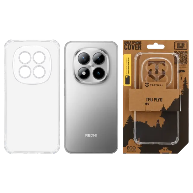 Tactical TPU Plyo Cover for Xiaomi Redmi Note 15 Pro+ 5G/Poco M8 Pro Transparent 3