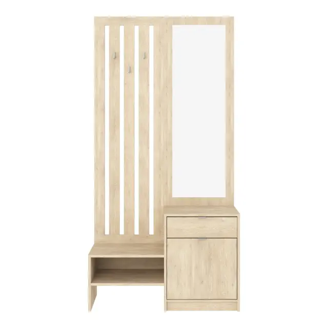 Έπιπλο εισόδου με καθρέπτη Citra pakoworld sonoma 100x34.3x199.5εκ 2